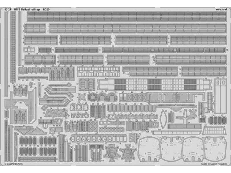 HMS Belfast railings 1/350 - Trumpeter - image 1