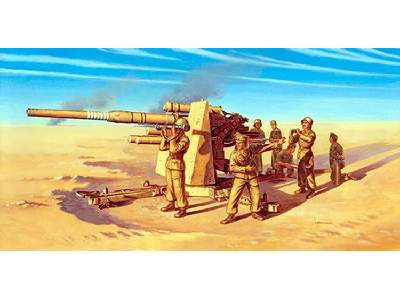 8.8 cm. FLAK 37 AA Gun - fast assembly model + 8 figures - image 1