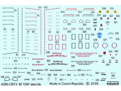 Bf 109F stencils 1/48 - Eduard - image 1