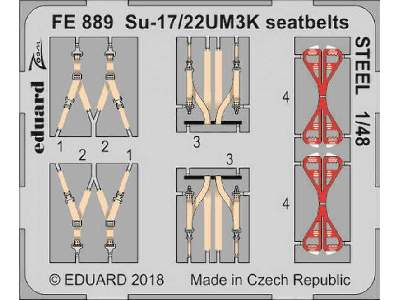 Su-17/22UM3K seatbelts STEEL 1/48 - Kitty Hawk - image 1