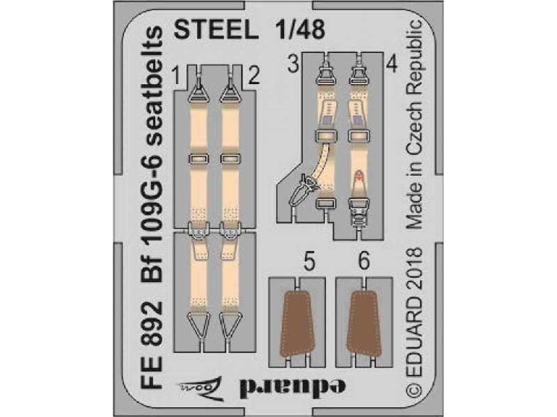 Bf 109G-6 seatbelts STEEL 1/48 - Tamiya - image 1