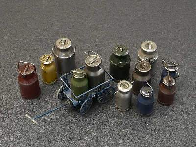 Milk Cans With Small Cart - image 8
