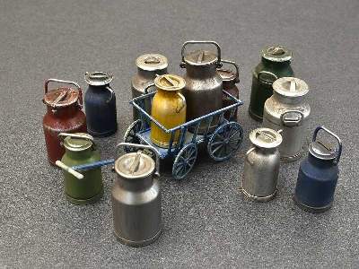 Milk Cans With Small Cart - image 10