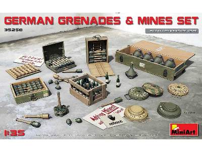 German Grenades & Mines w/ Ammo Boxes, Molotov Cocktails w/ Box - image 1