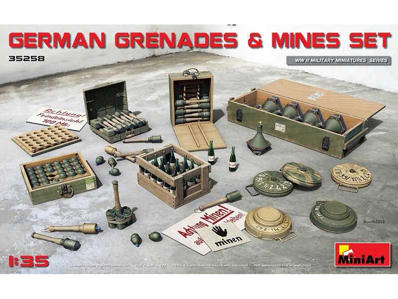 German Grenades & Mines w/ Ammo Boxes, Molotov Cocktails w/ Box - image 1
