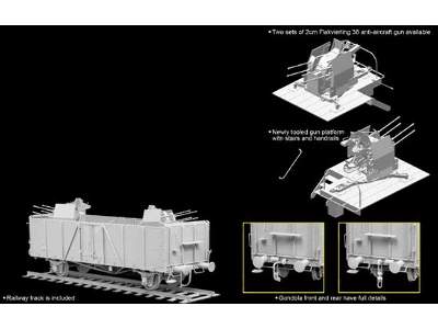 German Railway Gondola Typ Ommr w/2cm Flakvierling 38 - image 3