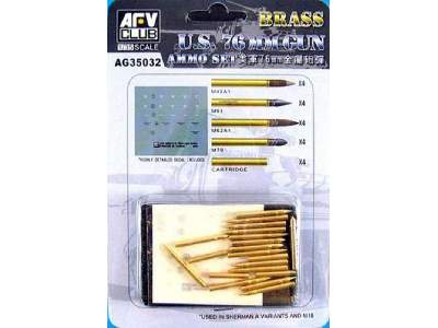 US 76mm Brass Ammo Set. Includes M42a1, M93, M62a1, M79 And Cart - image 1