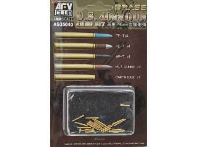 Bofors 40mm Brass Ammo Set. Includes Tp-t X 4, He-t X 4, Ap-t X  - image 1