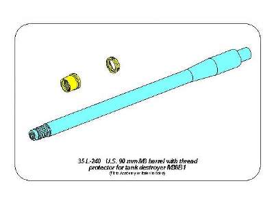 90 mm M3 barrel with thread protector for tank destroyer M36B1 - image 7