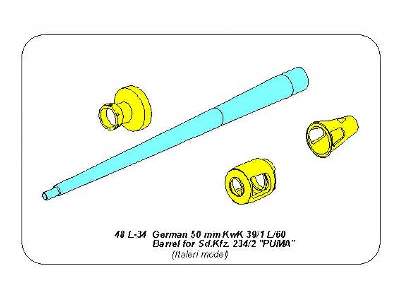 German 50mm KwK39/1 L/60 Barrel for Sd.Kfz.234/2 Puma - image 6