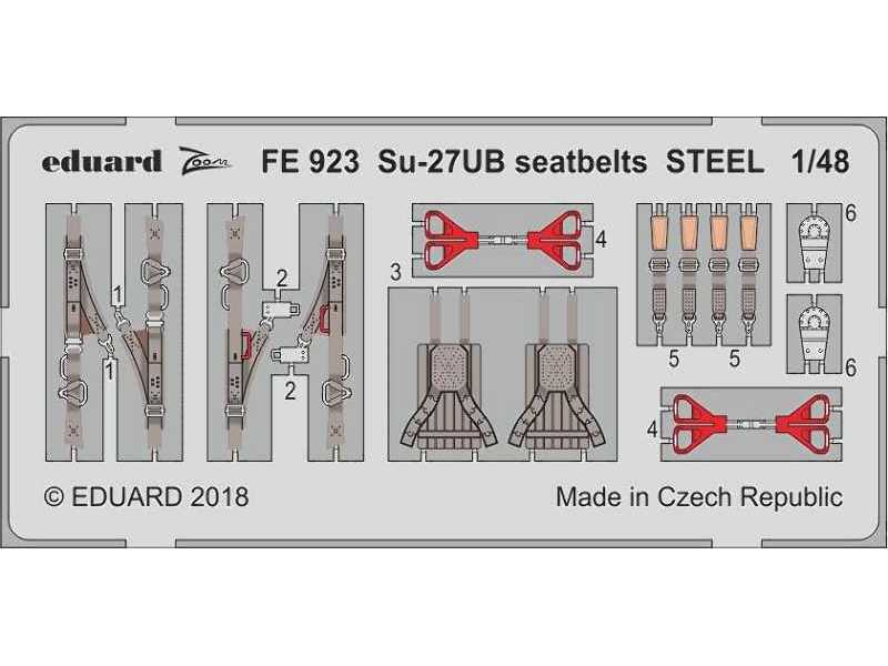 Su-27UB seatbelts STEEL 1/48 - Hobby Boss - image 1