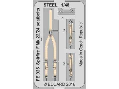 Spitfire F. Mk.22/24 seatbelts STEEL 1/48 - Airfix - image 1