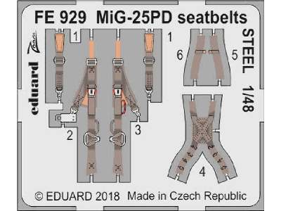 MiG-25PD seatbelts STEEL 1/48 - image 1