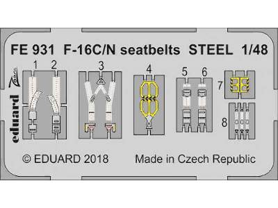 F-16C/ N seatbelts STEEL 1/48 - image 1