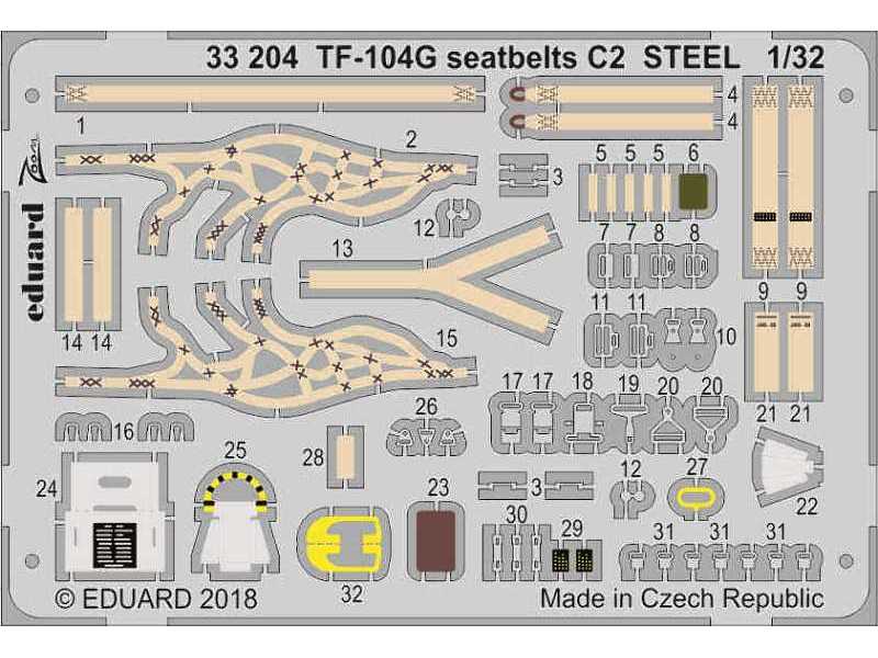 TF-104G seatbelts C2 STEEL 1/32 - image 1