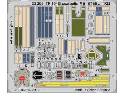 TF-104G seatbelts MB STEEL 1/32 - image 1
