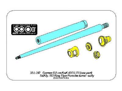 Barrel for 8.8cm Kw.K 43/3 L/71 (one part) gun used on Tiger B  - image 12