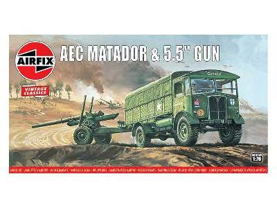 Airfix Vintage Classics - AEC Matador and 5.5" Gun - image 1