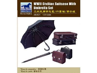Civilian Suitcase With Umbrella Set (II World War) - image 1