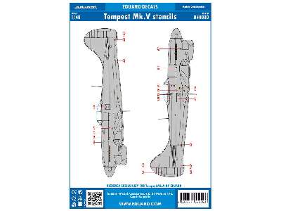 Tempest Mk. V stencils 1/48 - image 1