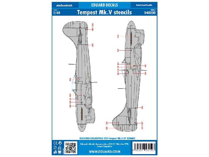 Tempest Mk. V stencils 1/48 - image 1