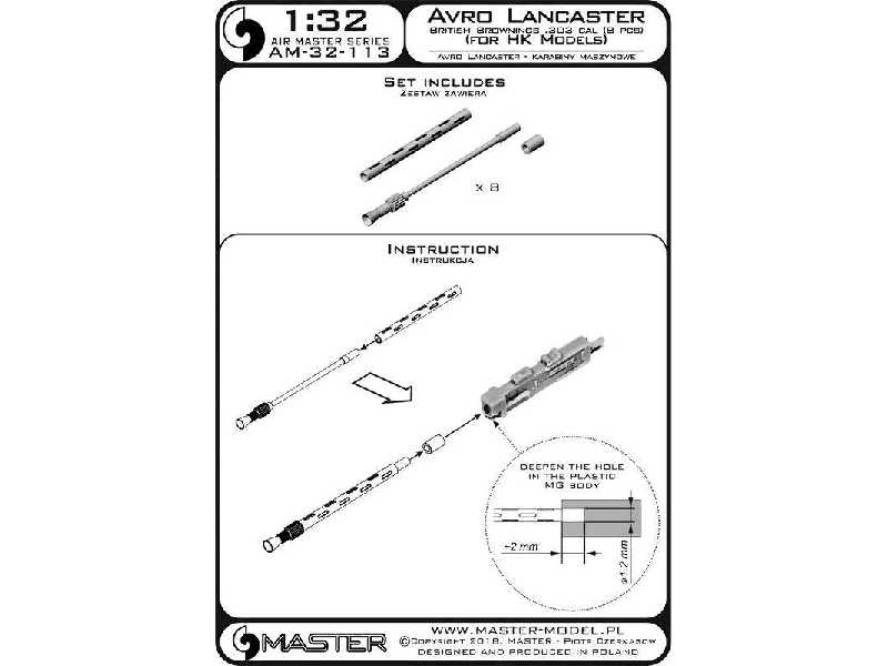 Avro Lancaster - Zestaw Karabinów Maszynowych Browning .303cal ( - image 1