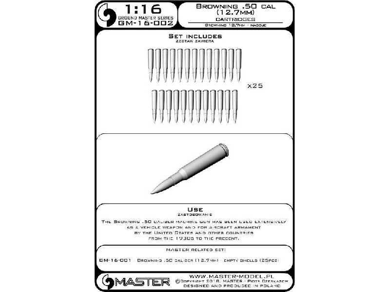 Browning .50 Caliber (12,7mm) - Naboje (25sztuk) - image 1