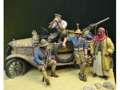 WWI Anzac Lcp Ford T Crew 4 Figures + Ford T Accessories Palesti - image 1