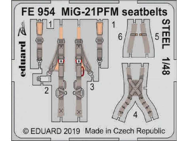 MiG-21PFM seatbelts STEEL 1/48 - image 1