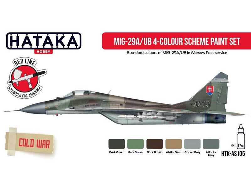 Mig-29a/Ub 4-colour Scheme Paint Set - image 1