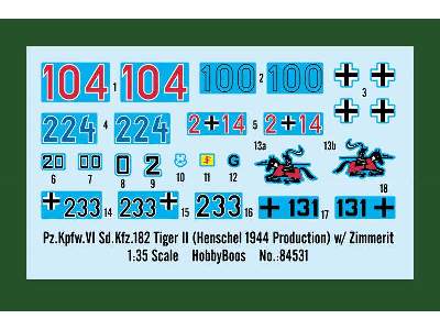 Pz.Kpfw.VI Sd.Kfz.182 Tiger II Henschel 1944 Production zimmerit - image 3