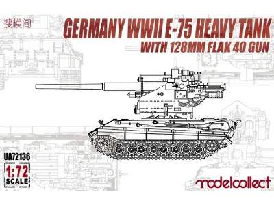 Germany WWii E-75 Heavy Tank With 128mm Flak 40 Gun - image 1