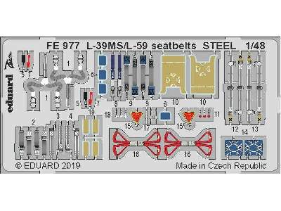 L-39MS/ L-59 seatbelts STEEL 1/48 - Trumpeter - image 1