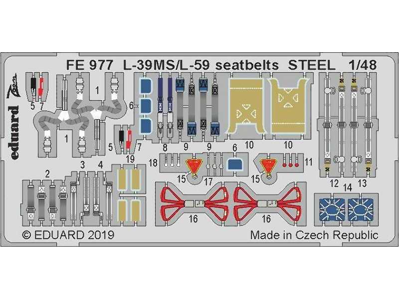 L-39MS/ L-59 seatbelts STEEL 1/48 - Trumpeter - image 1