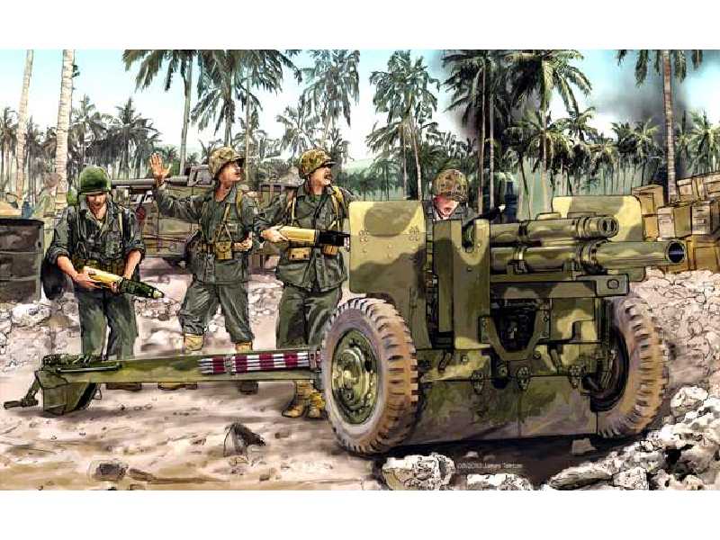 105mm Howitzer M2A1 & Carriage M2A2 w/USMC Gun Crew - image 1