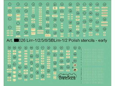 Lim-1/2/5/6/Sblim-1/2 Polish Stencils Early - image 1