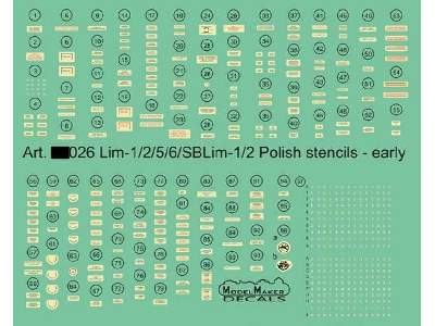 Lim-1/2/5/6/Sblim-1/2 Polish Stencils Early - image 1