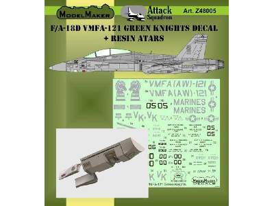 F/A-18d Vmfa-121 Green Knights Decal + Resin Atars - image 1