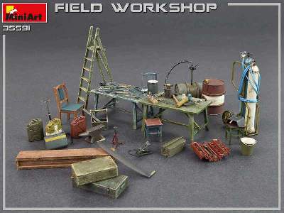 Miniart 35591-1/35 scale FIELD WORKSHOP World War II Plastic model kit 