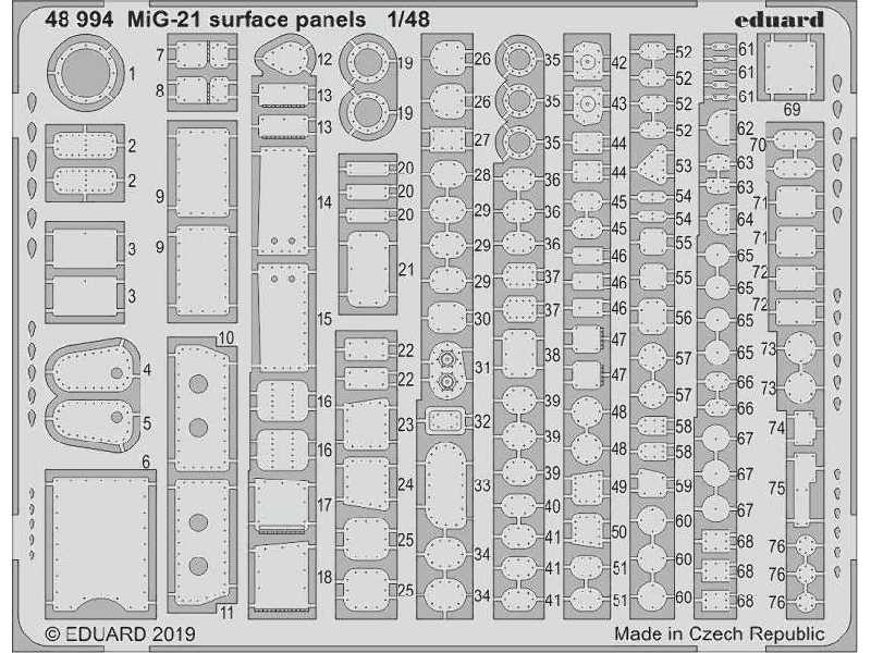 MiG-21 surface panels 1/48 - image 1