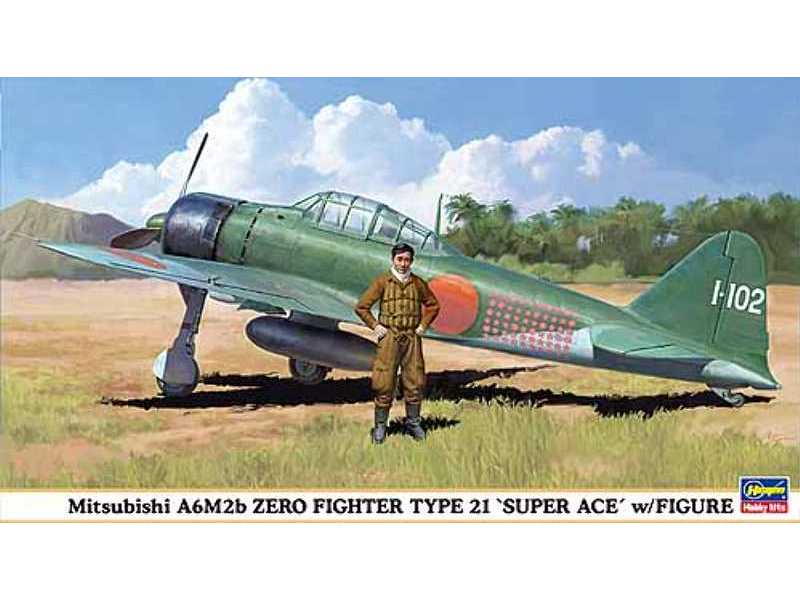 Mitsubishi A6m2b Zero Fighter Type 21 Super-ace With Figure - image 1