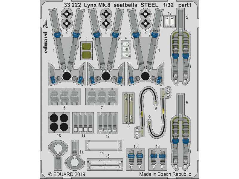 Lynx Mk.8 seatbelts STEEL 1/32 - image 1