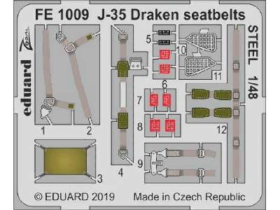 J-35 Draken seatbelts STEEL 1/48 - image 1