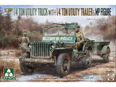 U.S. Army 1/4 ton utility truck with 1/4 ton utility & MP figure - image 1