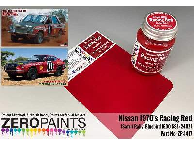 1417 Racing Red Nissan 1970's Safari Rally Bluebird 1600 Sss/240 - image 1
