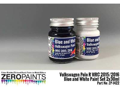 1422 Volkswagen Polo R Wrc 2015 - Blue And White Set - image 1
