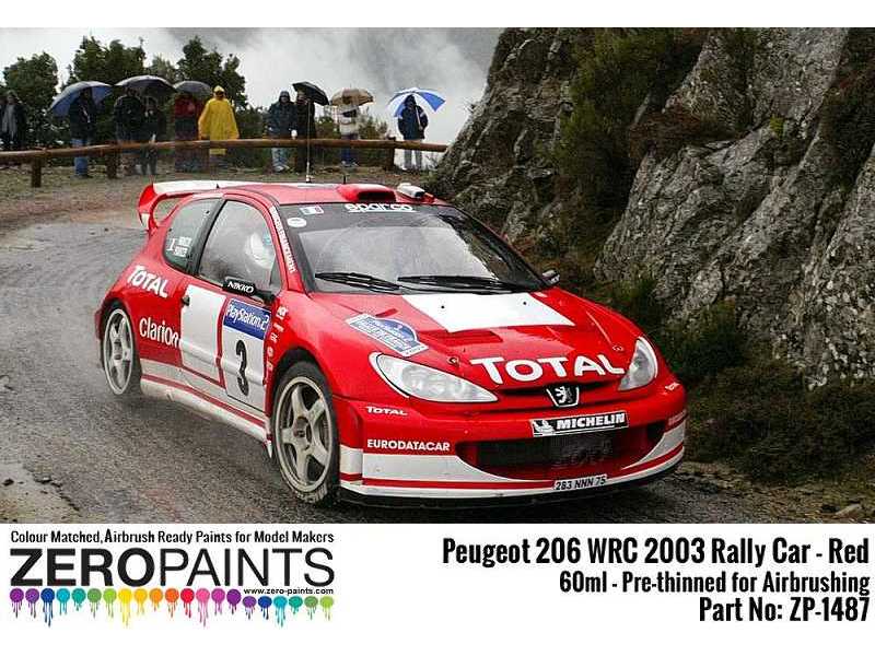 1487 Peugeot 206 Wrc 2003 Rally Red - image 1