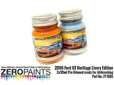 1565 2006 Ford Gt Heritage Livery Edition Blue And Orange Set - image 1