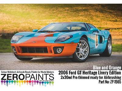 1565 2006 Ford Gt Heritage Livery Edition Blue And Orange Set - image 2