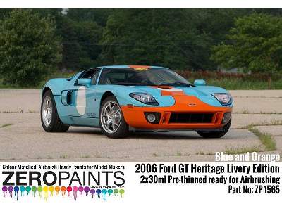 1565 2006 Ford Gt Heritage Livery Edition Blue And Orange Set - image 3